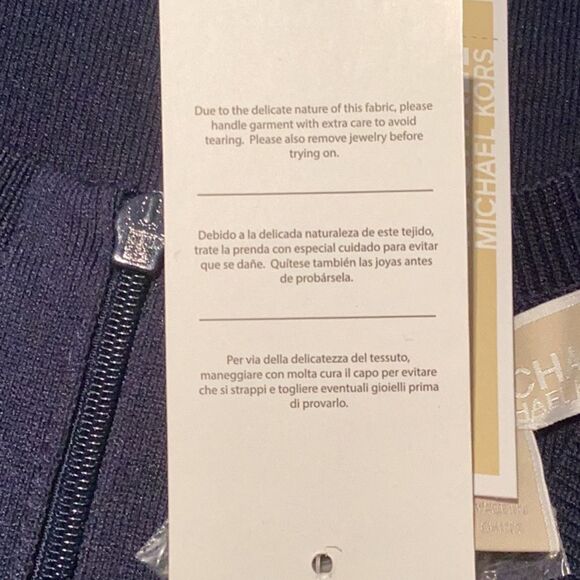 MICHAEL KORS NWT TRUE NAVY SEQUENCE DECORATION DRESS MEDIUM - Picture 10 of 11